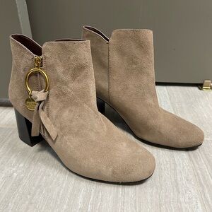 See by Chloe Women’s Ring Zip Heel Ankle Boots Size 38
